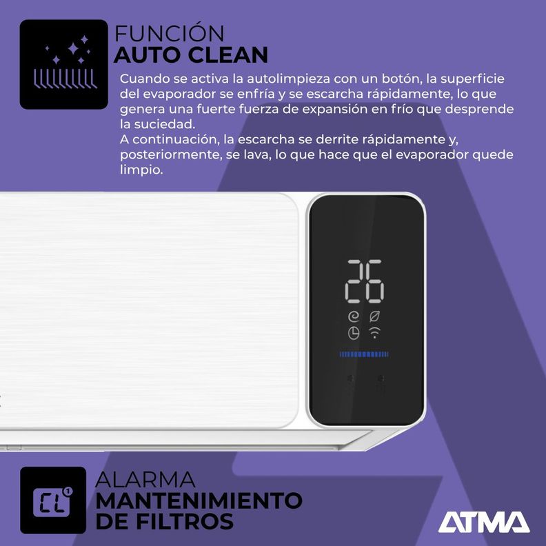 Aire Acondicionado Atma Split Frío Calor 12000btu-6