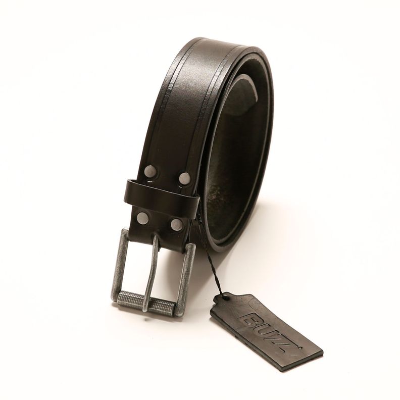 CINTURON HOMBRE DE CUERO CON REMACHES MODELO 2603 MARCA BUZZ.-0