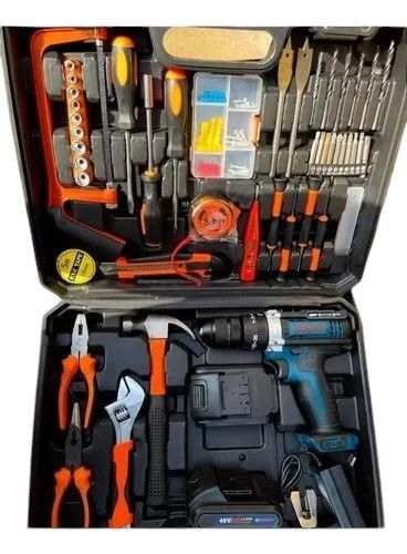 Taladro Inalámbrico Con Martillo Más Kit De Herramientas-0