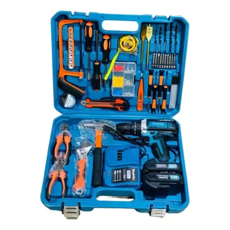 Taladro Inalámbrico Con Martillo Más Kit De Herramientas-1