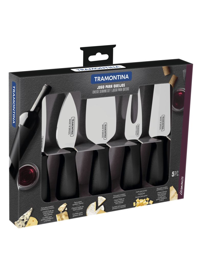 Juego Para Quesos Tramontina Harmoniza Acero Inoxidable 5 Piezas-0