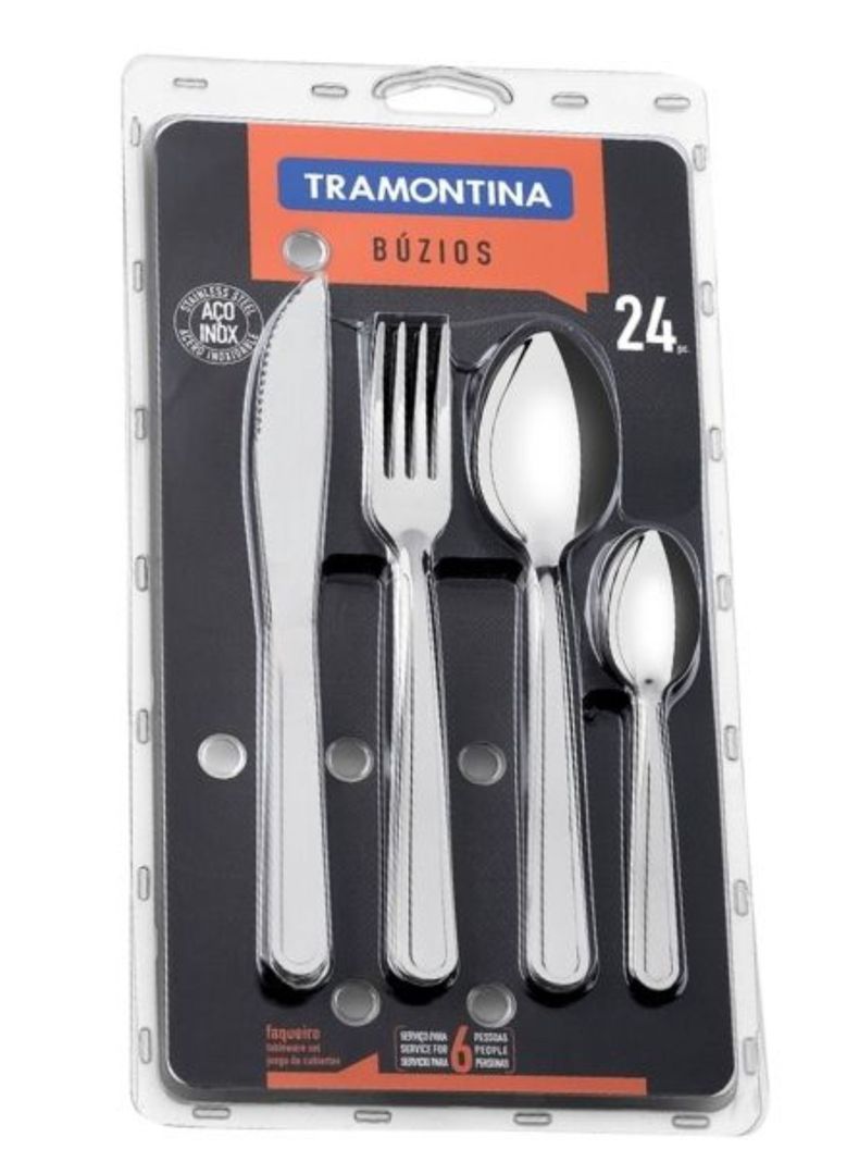 Juego De Cubiertos 24 Piezas Modelo Buzios Tramontina Para 6 Personas-0
