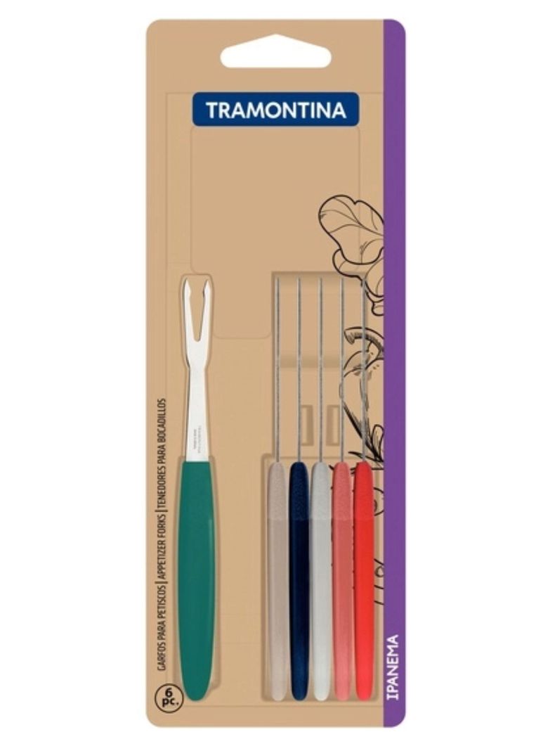 Juego De Tenedores Para Bocadillos Tramontina Pack 6 Ú-2