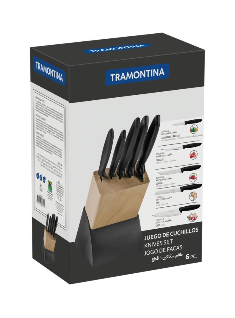 Juego 5 Cuchillos De Acero Inoxidable Con Soporte Tramontina-7