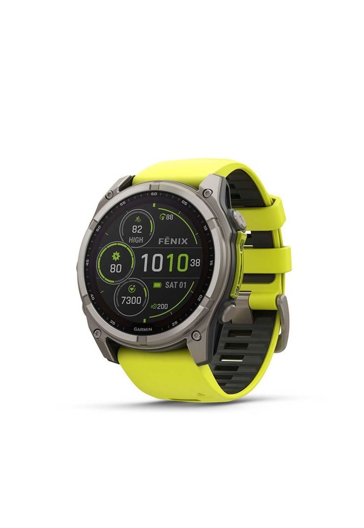 fenix 8 – 51mm, Solar Sapphire, Titanium with yellow/graphite-5