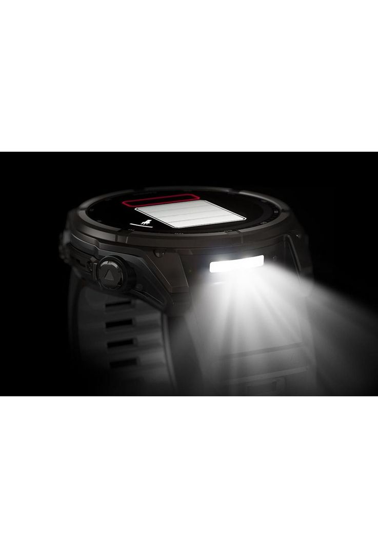 fenix 8 – 51mm, Solar Sapphire, Titanio con correa de silicona negra/gris-0