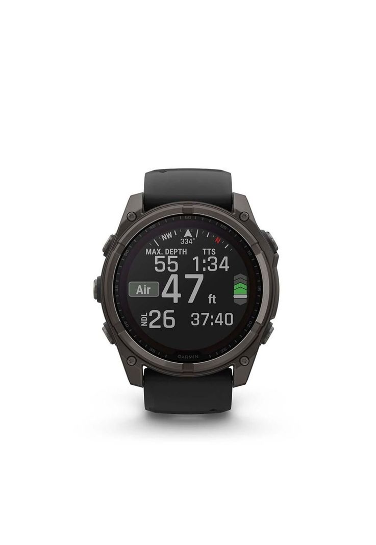 fenix 8 – 51mm, Solar Sapphire, Titanio con correa de silicona negra/gris-1