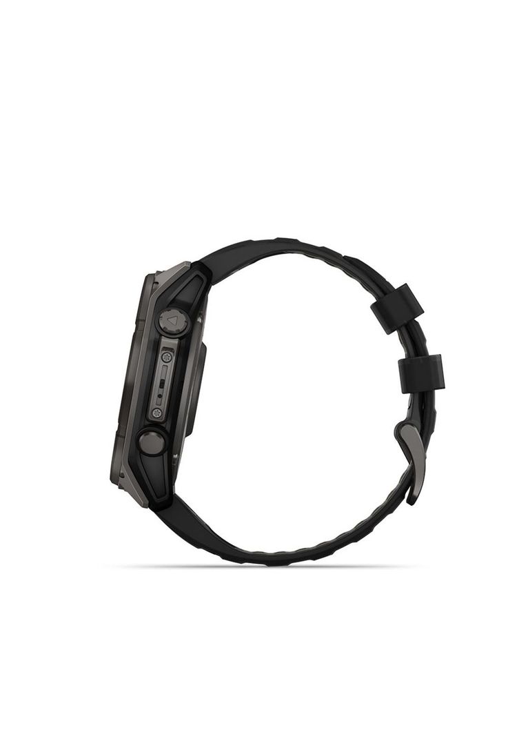 fenix 8 – 51mm, Solar Sapphire, Titanio con correa de silicona negra/gris-2