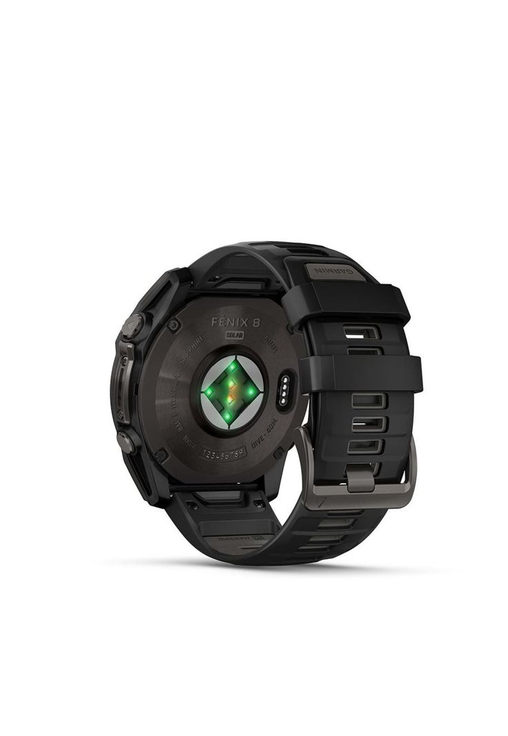 fenix 8 – 51mm, Solar Sapphire, Titanio con correa de silicona negra/gris-3