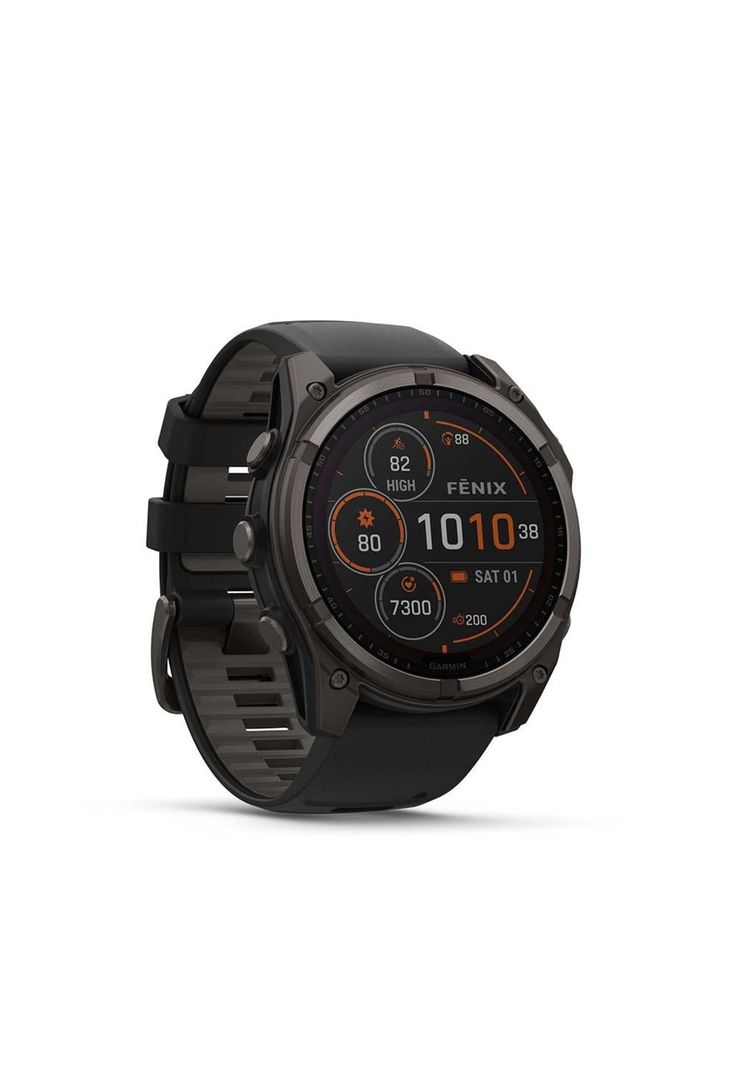 fenix 8 – 51mm, Solar Sapphire, Titanio con correa de silicona negra/gris-5