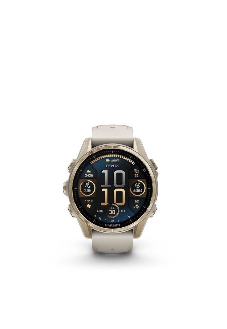 fenix 8 - 43 mm Sapphire, Light Gold with Grey/Dark Brown-0
