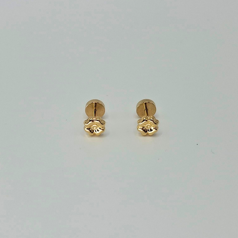 Aros abridores para bebé y niña, modelo trebol oro 18k-2