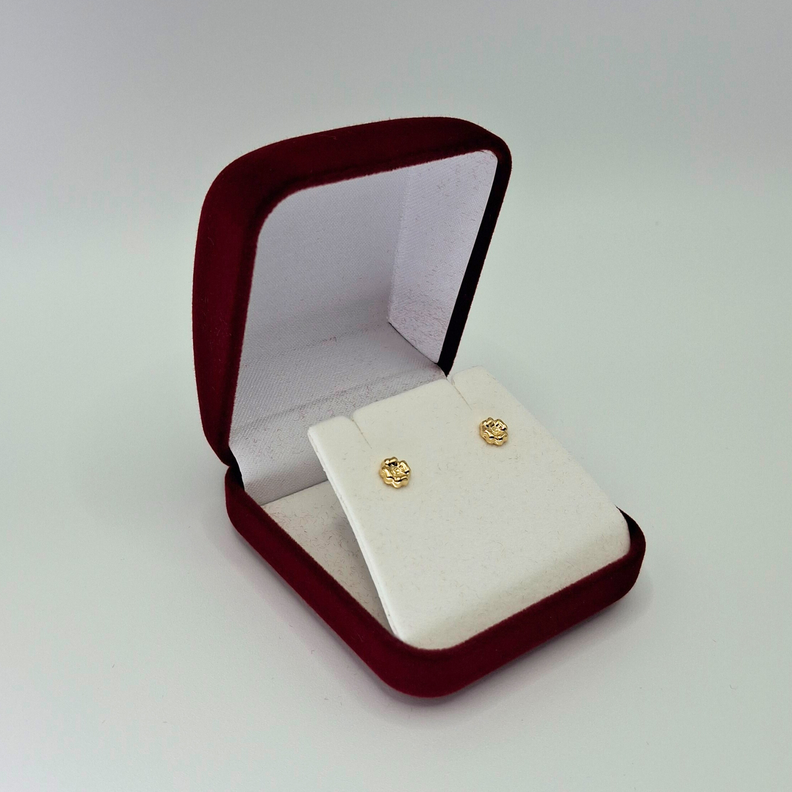 Aros abridores para bebé y niña, modelo trebol oro 18k-3