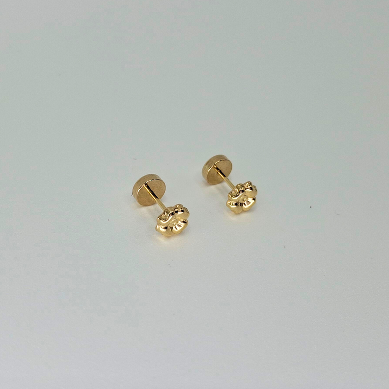 Aros abridores para bebé y niña, modelo trebol oro 18k-4