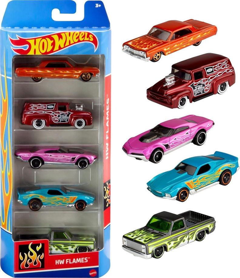 HOT WHEELS SET DE 5 AUTOS BÁSICOS MODELO PUDE VARIAR-0