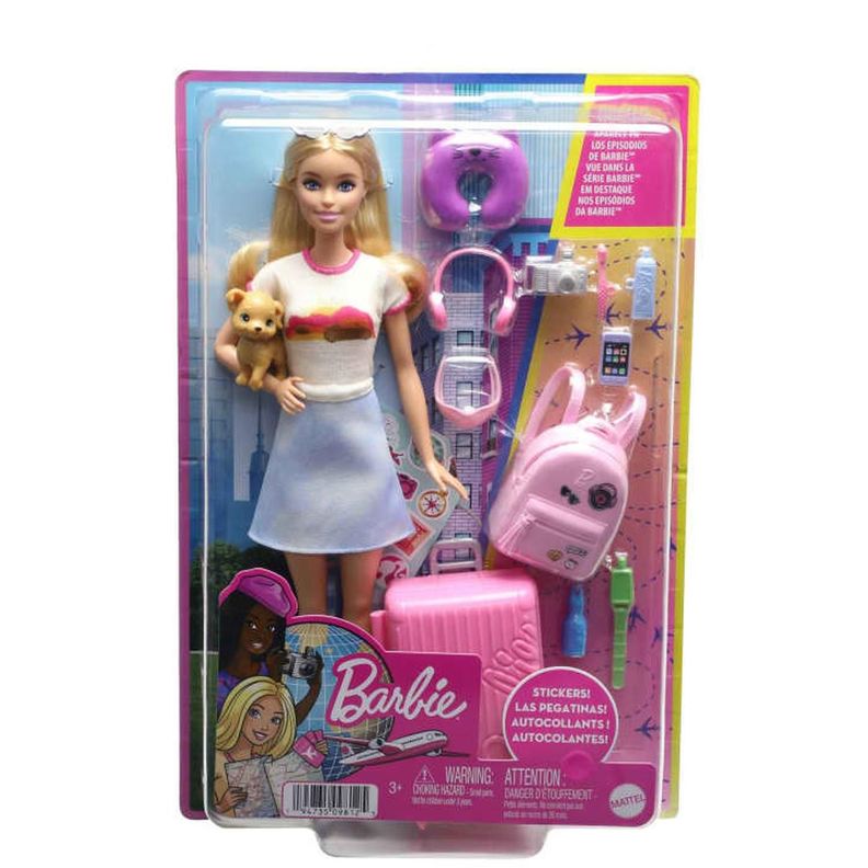 Barbie Viajera Muñeca Con Maleta Y Accesorios-5