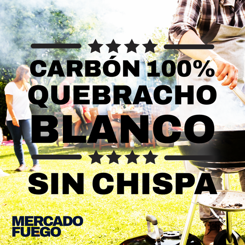 Carbón 100% Quebracho Blanco Premium Saco 15 Kg. Sin Chispa-2