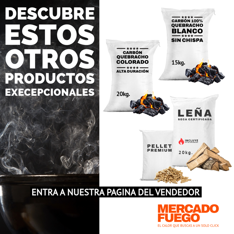 Carbón 100% Quebracho Blanco Premium Saco 15 Kg. Sin Chispa-6