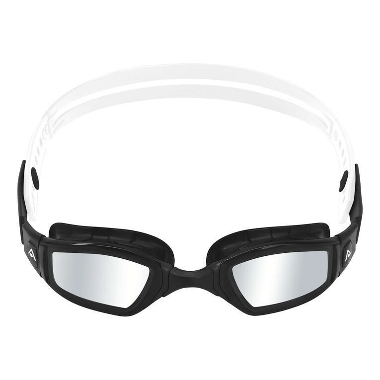 Lente De Natación Ninja Negro/blanco Lente Espejado Plateado-0