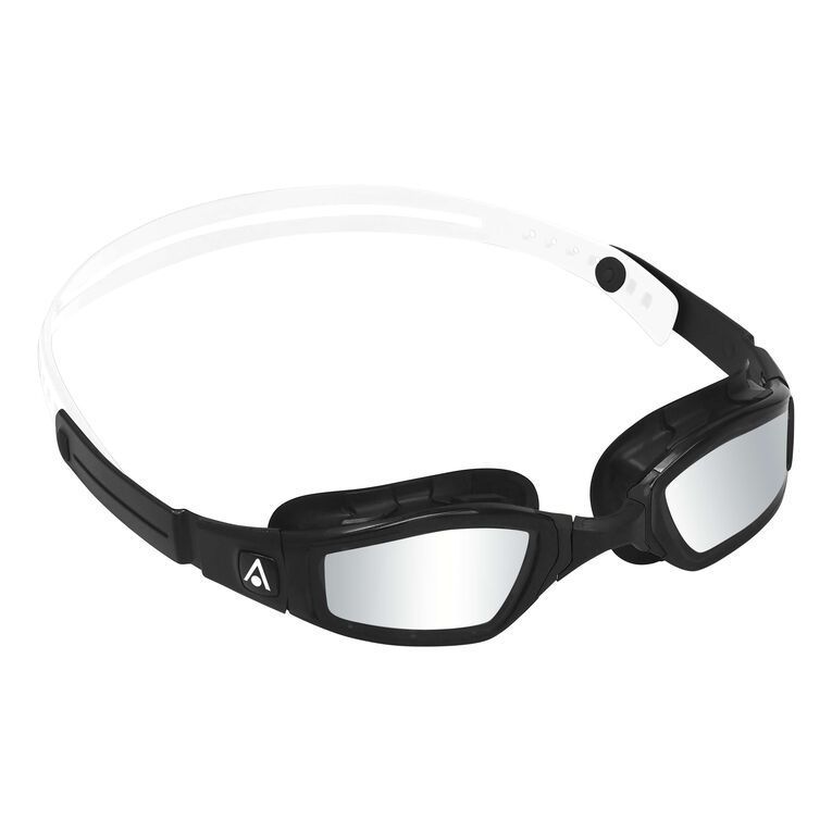 Lente De Natación Ninja Negro/blanco Lente Espejado Plateado-2