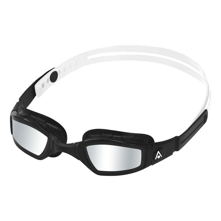 Lente De Natación Ninja Negro/blanco Lente Espejado Plateado-3