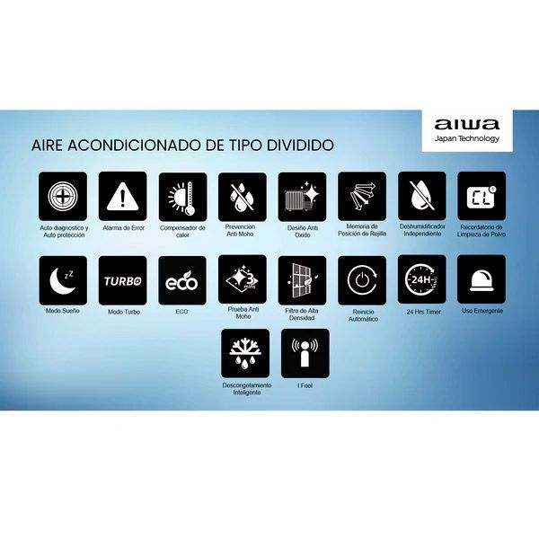 Aire Acondicionado Aiwa Split Inverter Frio Calor 18000btu AW-18INVG-5
