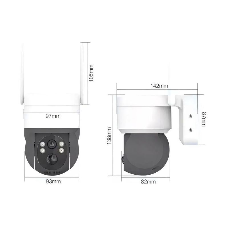 Cámara Wi-Fi con Panel Solar Sensor de Movimiento Espacios Interiores Exteriores Inalámbrica IP1080-1