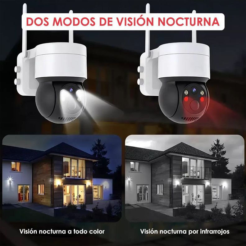 Cámara Wi-Fi con Panel Solar Sensor de Movimiento Espacios Interiores Exteriores Inalámbrica IP1080-5