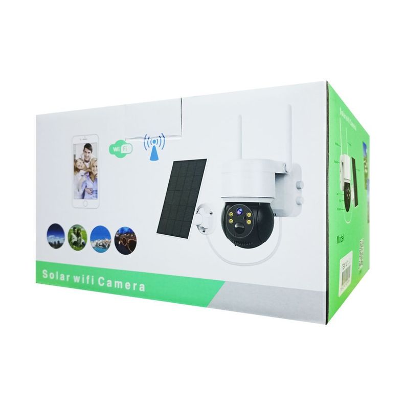 Cámara Wi-Fi con Panel Solar Sensor de Movimiento Espacios Interiores Exteriores Inalámbrica IP1080-7