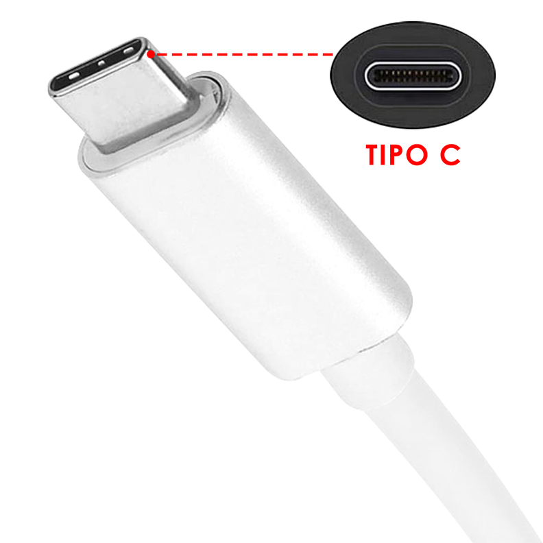 Cargador Certificado - 12W. Doble Puerto USB 2.1 - Con Cable Tipo USB a Tipo C / Motomo Modelo M 006-5