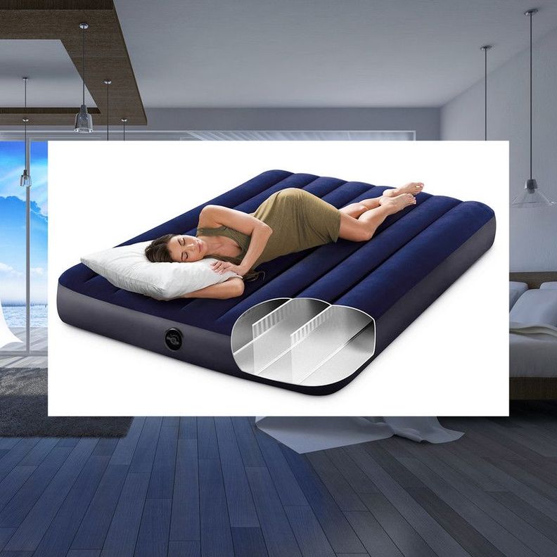 Colchon Inflable Atercipelado 2 Personas Camping Hogar Lau-6