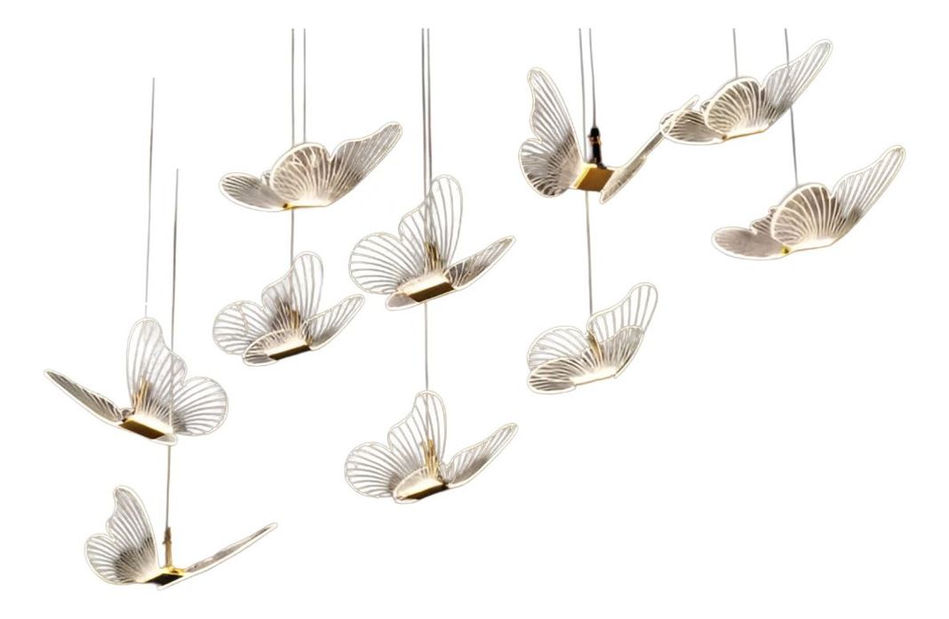 Lámpara Colgante Mariposas Isla Techo Nórdico Decoración Jhn-1