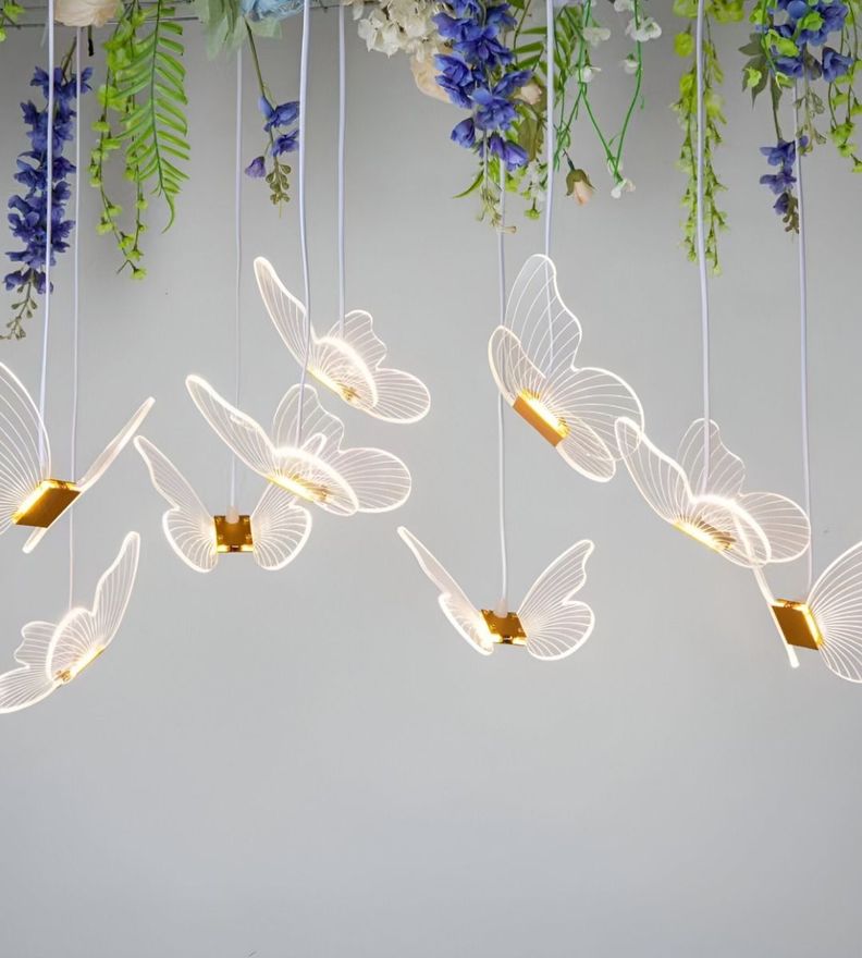 Lámpara Colgante Mariposas Isla Techo Nórdico Decoración Jhn-3