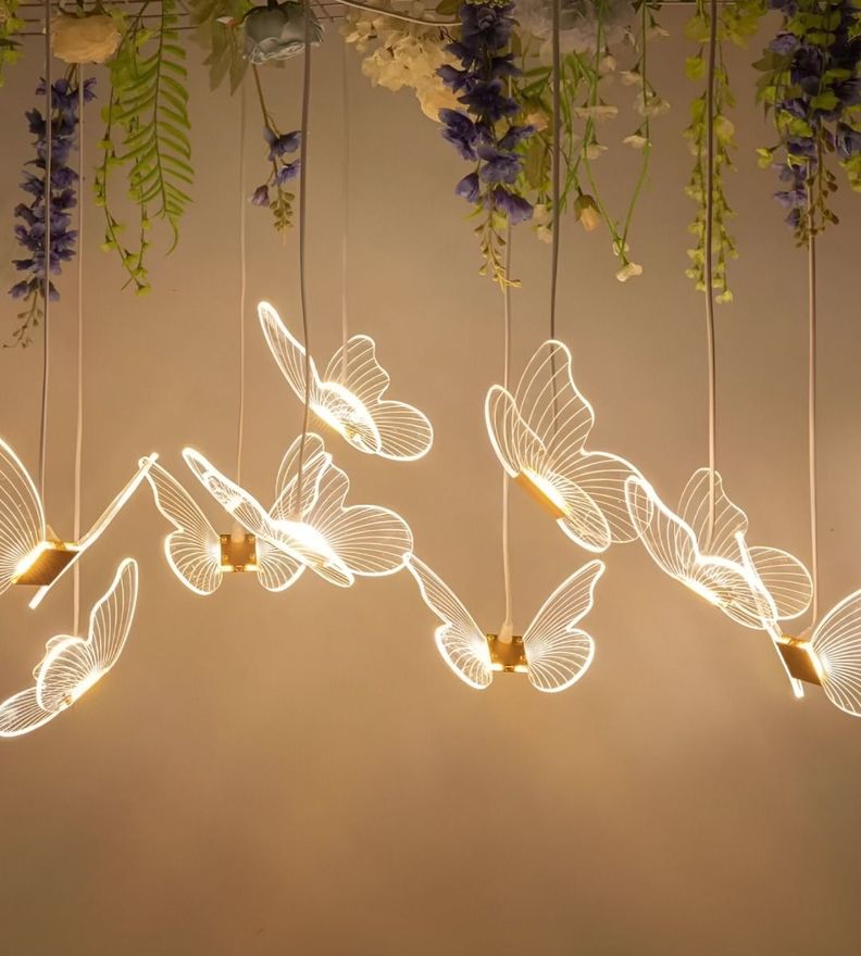 Lámpara Colgante Mariposas Isla Techo Nórdico Decoración Jhn-4