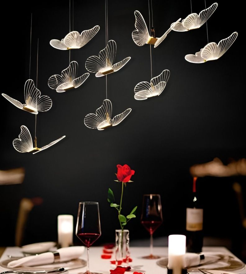 Lámpara Colgante Mariposas Isla Techo Nórdico Decoración Jhn-5
