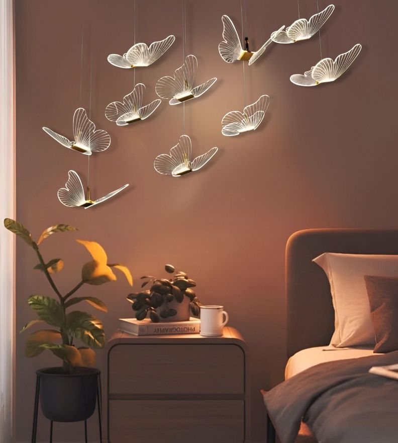 Lámpara Colgante Mariposas Isla Techo Nórdico Decoración Jhn-8