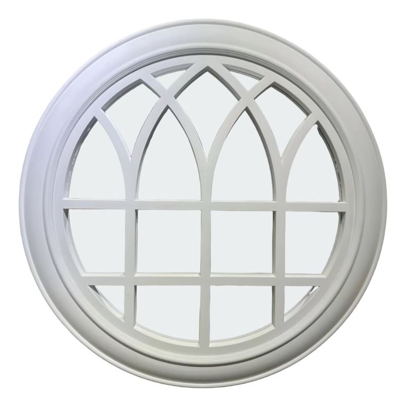 Espejo Decorativo Circular Ventana Elegante Blanco Jhn-0