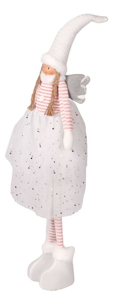 Decoración Ángel Navidad De Pie 79 Cm Trenzado Estrella Jhn-1