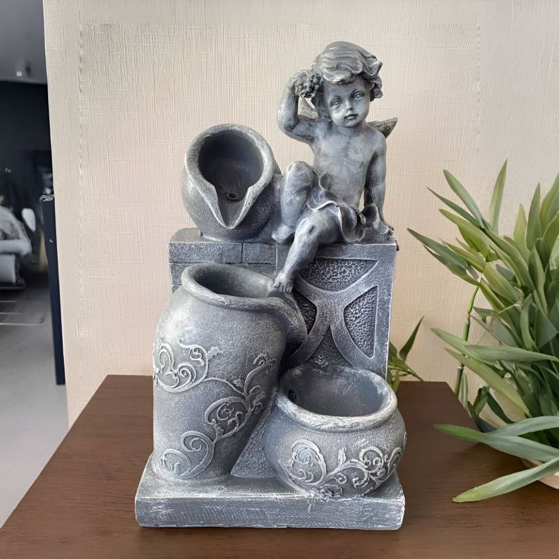 Fuente De Agua 3 Cantaros Ángel Decorativa LED Jhn-6