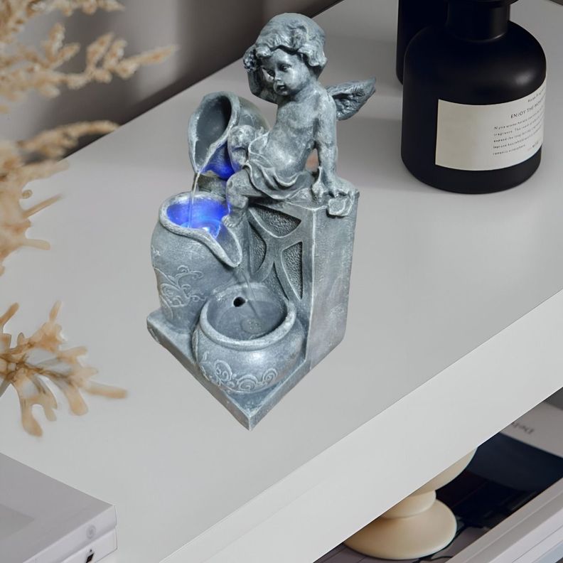 Fuente De Agua 3 Cantaros Ángel Decorativa LED Jhn-8