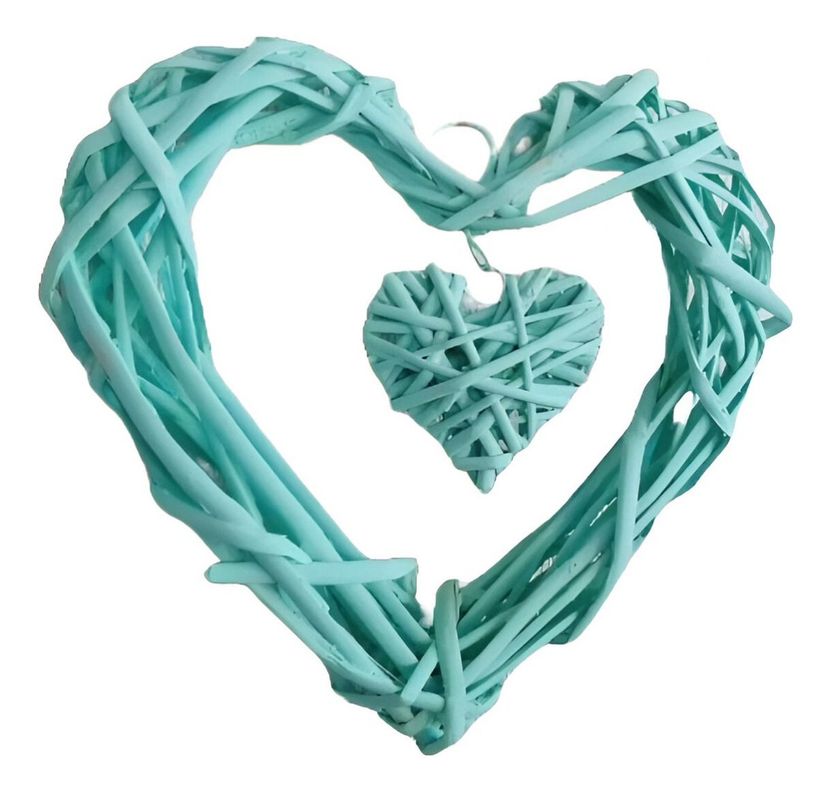 Corazón Colgante 20cm Mimbre Rústico Bricolaje Set de 3 Jhn-1