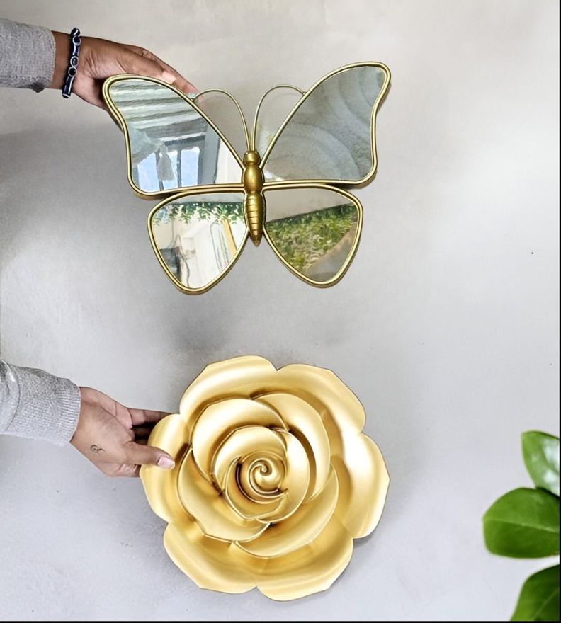 Set 3 Espejo Mariposas Diseño Flores Pared Decorativo Jhn-1