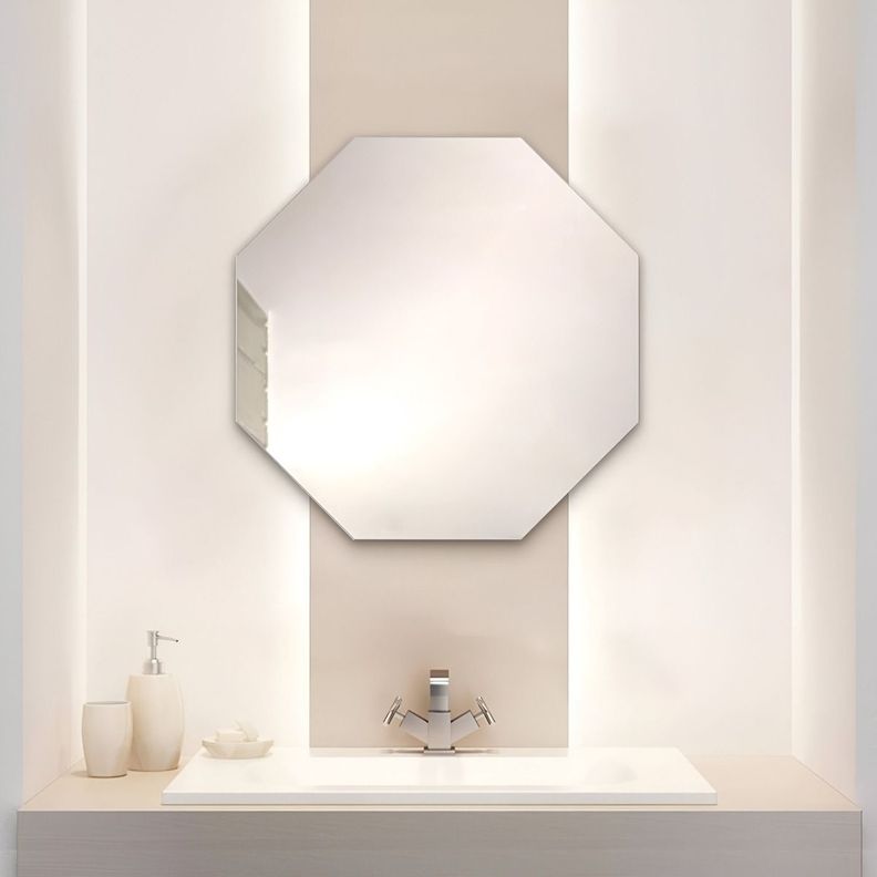 Espejo Pared Octagonal Biselado Geométrico Decorativo Jhn-2