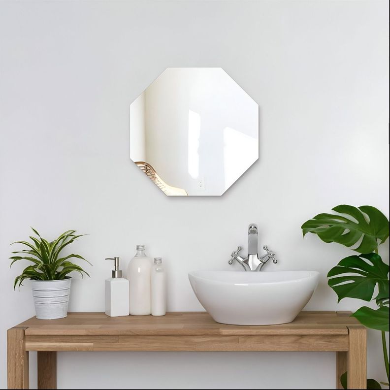 Espejo Pared Octagonal Biselado Geométrico Decorativo Jhn-4