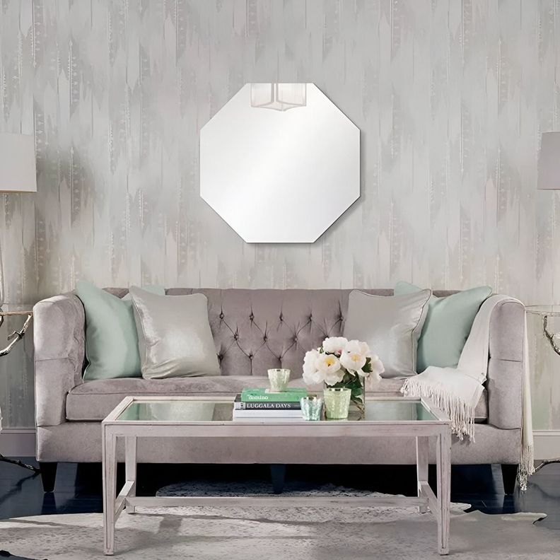 Espejo Pared Octagonal Biselado Geométrico Decorativo Jhn-6