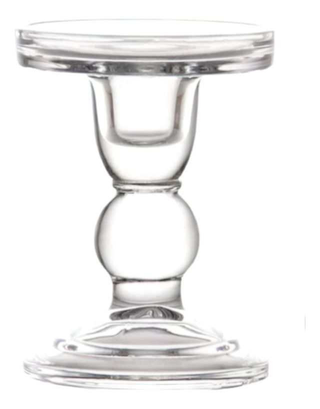 Set de 2 Candelabro Portavela Cristal Centro Mesa 11,5cm Jhn-0