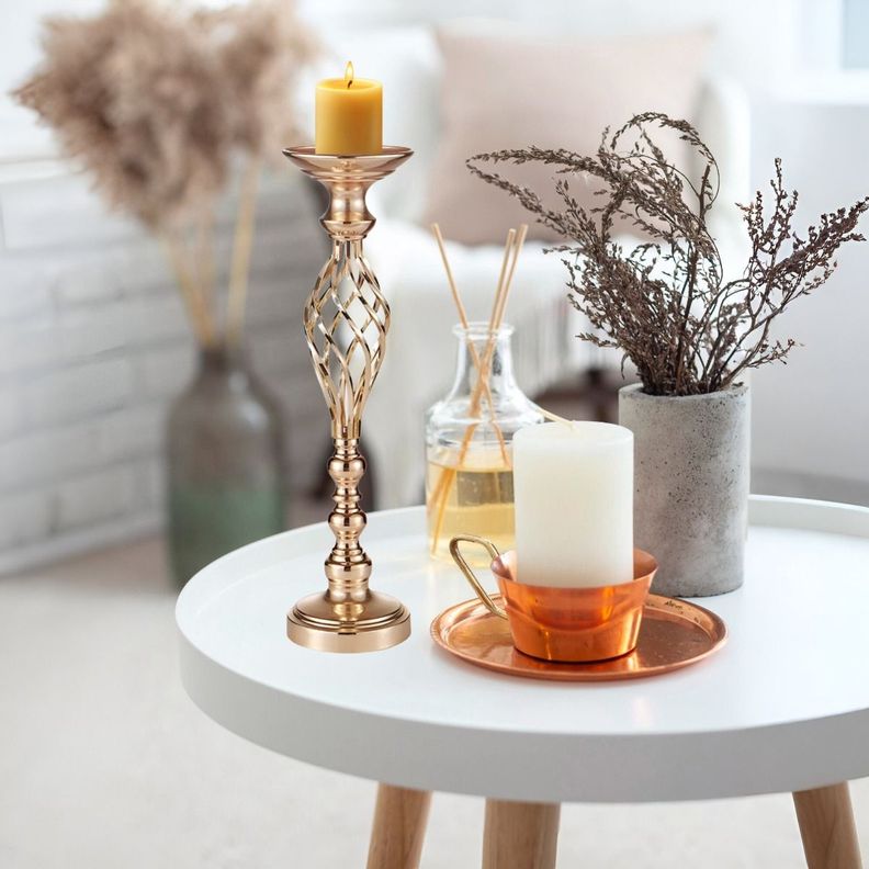 Portavelas Centro Mesa Candelabro Decoración 49cm Jhn-3