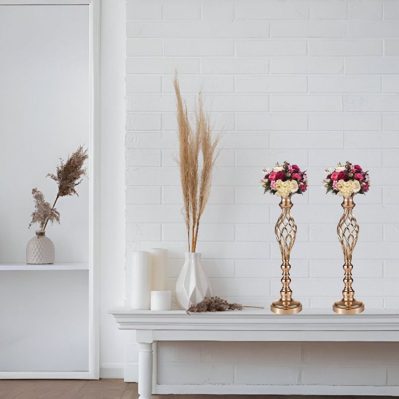 Portavelas Centro Mesa Candelabro Decoración 49cm Jhn-6