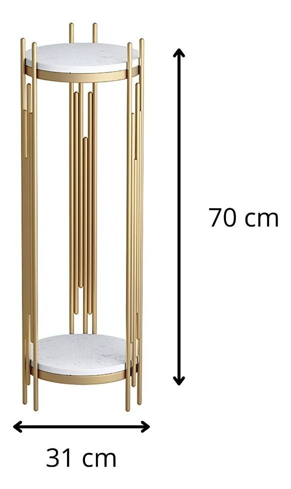 Porta Macetas Redonda Decorativa Elegante 2 Niveles 70cm Jhn-9