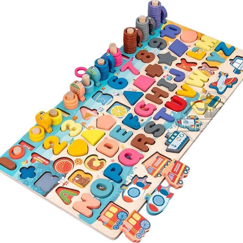 Rompecabezas Puzzle Madera Aprendizaje Letras Numeros Lau-0